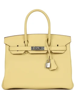 Hermès Birkin 30 Jaune Poussin Togo Palladium Hardware
